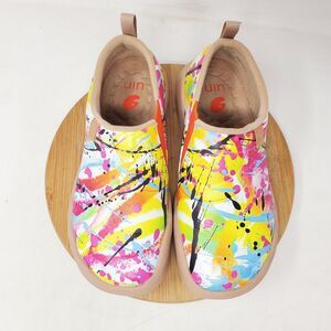 UIN Shoes Womens 5 Slip‎ On Loafer Colorful Wearable Art Paint Splatter